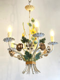 Vintage 5 arm toleware chandelier