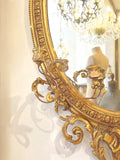 Large elegantly knackered antique gilt mirror