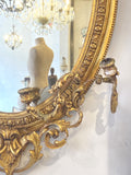 Large elegantly knackered antique gilt mirror