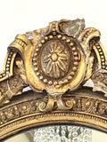 Large elegantly knackered antique gilt mirror