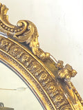 Large elegantly knackered antique gilt mirror