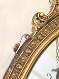 Large elegantly knackered antique gilt mirror