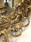 Large elegantly knackered antique gilt mirror