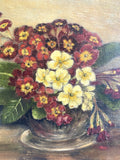 Vintage oil on canvas - Primroses 1948