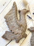 Pair of hand carved fragments - Phoenix