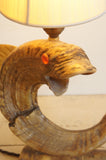 Antique rams horn 'Fish' lamp