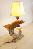 Antique rams horn 'Fish' lamp