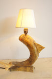 Antique rams horn 'Fish' lamp