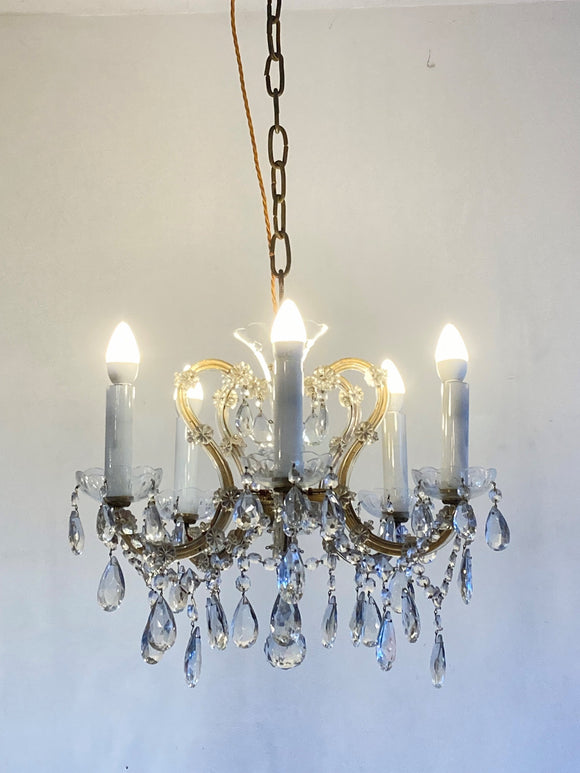 Vintage 5 arm Marie Therese chandelier 2